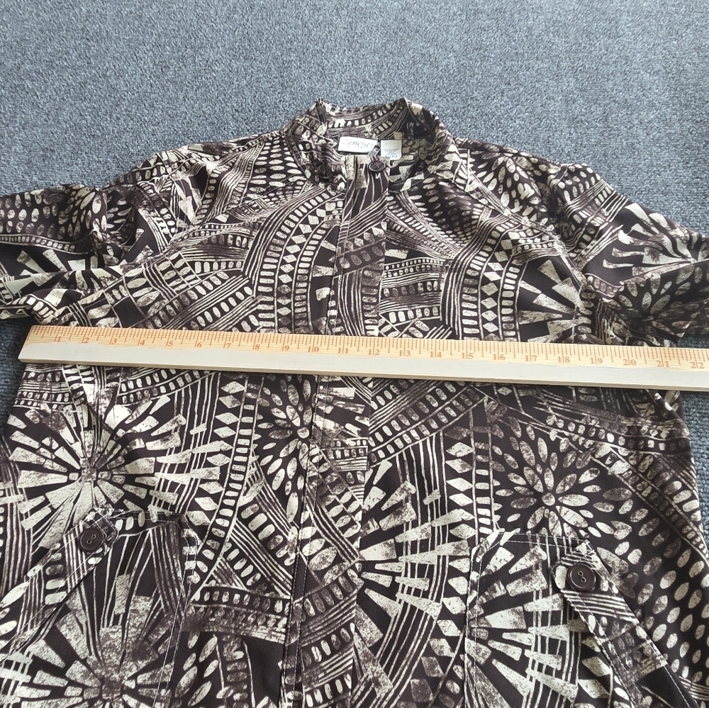 Chico's Brown Patterned Jacket Size 12 - image 4